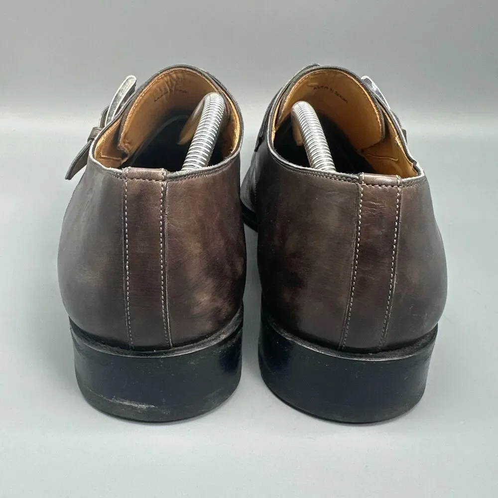 Magnanni Marco II Mens 11.5 M Brown Leather Dress Shoes Single Monk Strap Buckle